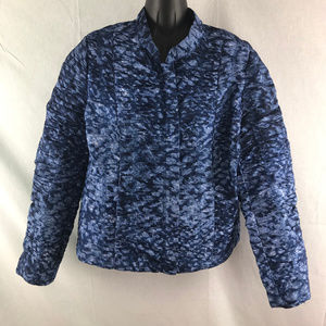 Chico's Zip up Career Jacket Medium Ruched Top